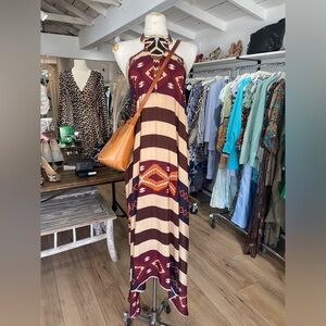 volantis silk printed maxi dress